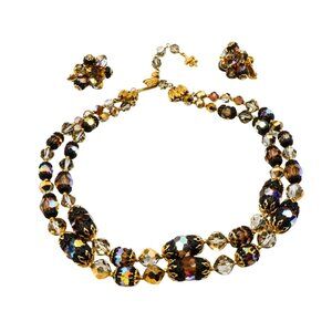 Vintage Signed Vendome Demi-Parure Necklace And Earrings Set